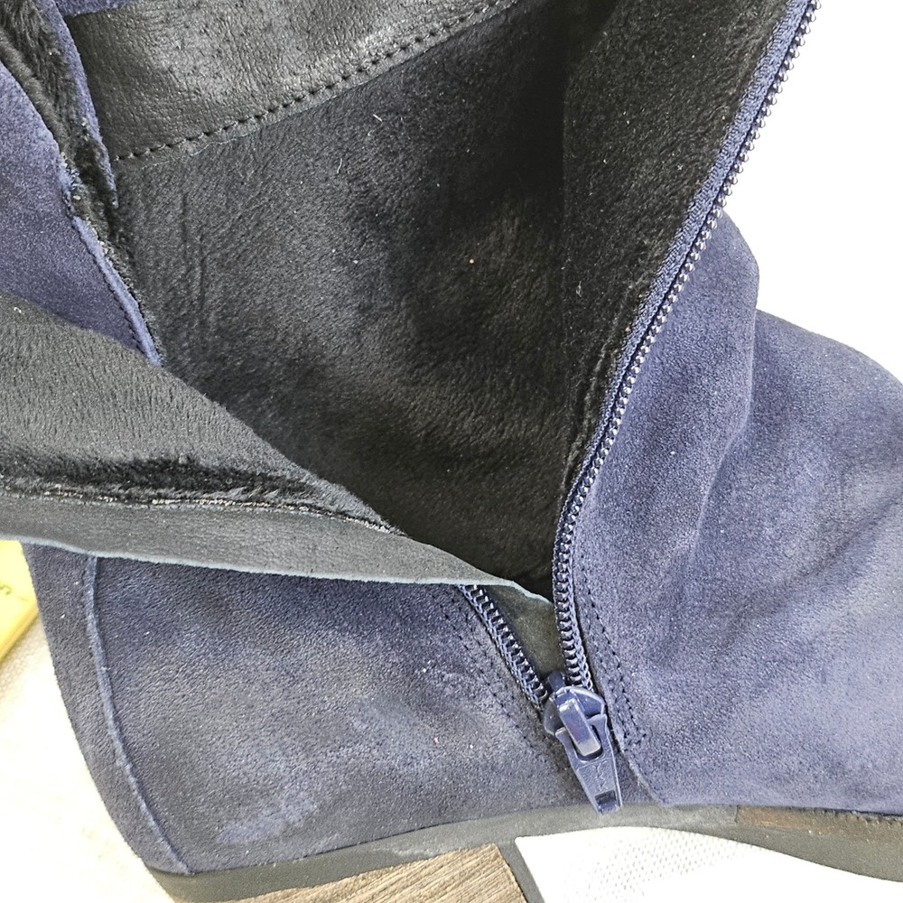 Bos & Co Barlow Deep Blue Suede Lace Up Ankle Boots Side Zip EU 42 US 11 New - Picture 15 of 16
